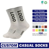 High Quality Custom Crew Ankle Quarter Knee High Socks for Adults Men Women with Factory Logo on Bottom Affordable