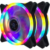 double ring led 4 color Case Cooling Fan 120mm 12cm 4pin male/female 3pin With LED Ring For Computer Water Cooler Color Fan