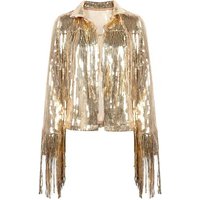 Sequin Fringe Jacket Disco Theme Country Dolly Theme Bridal Trends Shiny Cowgirl Outfit Theme Glitter Long Tassel Women Coat