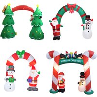 Hot-selling Christmas Santa Claus Christmas Tree Inflatable Arches 100% Polyester Customizable Sizes Outdoor Yard Party