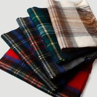 Mongolia Plaid Cashmere and Wool Scarf Classic Custom Pattern Winter Mens Wool Checked Scarf