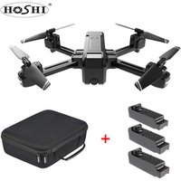 HSCOPTER HS107 4K Camera Drone Foldable Drone/720P Optical Flow dual camera with carry case+3pcs battery (2pcs extra) kits