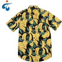 Bright Banana Print Hawaiian Aloha Shirt