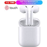 For IOS Android i12 TWS Wireless Earphones Bluetooth 5.0 3D Super Bass Pods Earphone I12 Touch Control Wireless Earphone