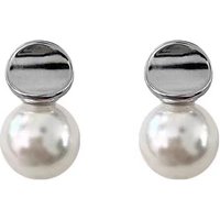 Vintage Luxury Jewelry 925 Silver Bold Freshwater Pearl Water Drop Button Pearl Earrings Accessories for Women