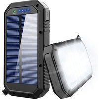 Solar charger 20000mAh Power Bank charging treasure with 36 LEDs and 3 USB Output Ports Backup Battery for Camping Outdoor