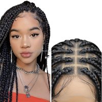 Full Lace Braided Wigs HD Full Lace Box Braid Wig Afro Synthetic Cornrow Braided Lace Front Synthetic Wigs for Women Hair
