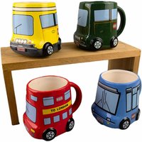 Classic Modern Car-Shaped Porcelain Mug with Unique Double Decker Bus Design Eco-Friendly Customizable Color & Logo Party Use
