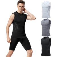 Plus Size Workout Tee Quick Dry Gym Compression T-shirt Muscle Fit Sleeveless T Shirts Custom logo Gym Men Tank Top