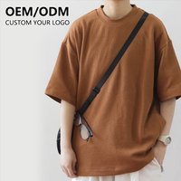Mens Plus Size 100% Thick Custom Heavyweight Knitted Hip Hop Oversized Cotton T-Shirt Drop Shoulder Print Pattern