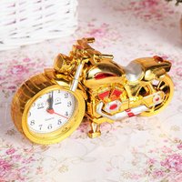 Factory stock cheap wholesale crafts ornaments New design gifts household retro style articles motorcycle shape alarm clock