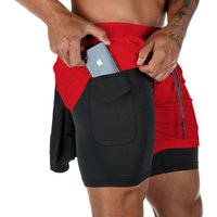 Summer Men's Running Double Layer Basketball Mesh Shorts Custom logo Quick Dry Breathable Gym Wear Men Sports Causal Shorts