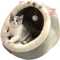 Yiwu Hot Sale Warm Winter Soft Small Dog Mat Washable Cat Cave Pet Cat Bed Pet House Cozy Kitten Lounger Cushion Cats House