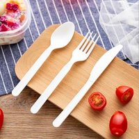 LULA Sale Party CPLA Disposable Cutlery Knife Fork Spoon Picnic Travel Supplies BPI FDA Vincotte Certified Compostable Cutlery