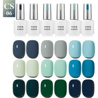 Vendeeni OEM/ODM Free Private Custom Brand Uv Gel Nail Polish Collection New Arrival Navy Blue 9colors Nail Gel Polish Set Box