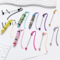 Xiximi Multi Color DIY Metal Bookmark Creative Personalized Retro Feather Shape Beaded Bookmark Cheap Promotional Gifts