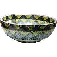 Classic Art Peony Double Ceramic Washbasin Hand Painted Porcelain China Bathroom Sink with Rustic Design and Drainer