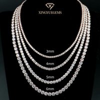 Custom Rose Gold Plated S925 Sterling Silver Moissanite Tennis Chain Necklace Trendy Link Style for Men Women Great Gift Idea