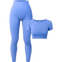 OQQ Seamless Breathable Sports Top High Waist Hip Lifting Fitness Leggings Women's Set