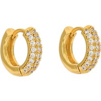 2022 18K Gold Plated Simple Micro Zirconia Pave Stainless Steel Huggie Earrings Trendy Jewelry Wholesale