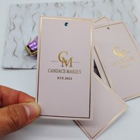 Customized Factory Gold Foil Sales Hangtag for Scrunches Tag Christmas Swing Tags
