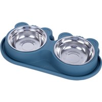 Cute Bear Stainless Steel Pet Double Bowls for Cats Dogs Feeders Dinner Plate Pet Supplies Dog Food Water Bowl Cat Bowl