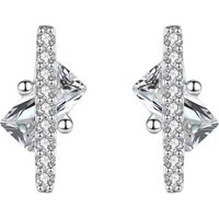 ED2170 925 Sterling Silver Zircon Diamond Earring Women Simple Ins Popular Stud Earrings New Jewelry