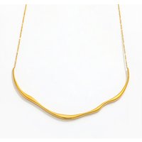 Joolim Jewelry 18K Gold Plated Irregular Overlength Bar Pendant Dainty Chain Necklace Fashion Jewelry