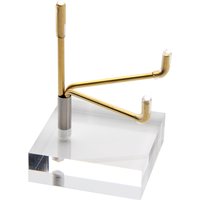 Small Modern Metal Holder with Acrylic Display Stand for Mineral Rock Crystal Agate Gold Clear High Quality