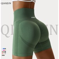 Women's High-Waist Seamless Yoga Pants Scrunch Butt Lift Leggings Custom Logo Spandex Gym Sport Wear Fitness Workout Yoga Shorts