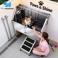 Multifunctional 50-Inch 304 Stainless Steel Dog Wash Station Eco-Friendly Swimming Pool Pet Spa Bath Tub for Large Dogs Bath
