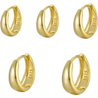 EH1351 Wholesale Vintage Design Fine Jewelry 925 Sterling Silver Round Thick Huggie Hoop Earrings for Women 18K Gold Plated