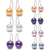 925 Sterling Silver Hoop Earrings Multicolor Pearl Earrings Hoop Real Freshwater Pearl Earrings