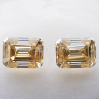 Hot Sale Champagne Color With GRA Certificate Moissanite Diamond Gemstone Emerald Cut Moissanite for Making Jewelry