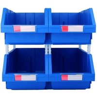 Industrial large plastic stackable storage bin for workshop and garage