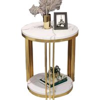 Corner Table Modern Metal End Tables Marble Top Golden Stainless Steel Living Room Furniture 2022 New Design Round Side Table