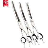 AR-VQ01 6.5inch 7inch 7.5inch Stainless Steel Dog Grooming Curved Chunker Thinning Shear Pet Hair Cutting Tool