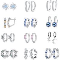 New Arrival Sterling Silver 925 Fine Jewellery Zircon Earring 925 Sterling Silver Cz Flower Cute Stud Earrings for Women