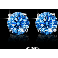 Pass Diamond Tester 1CT VvsD Color Blue Moissanite S925 Silver Hiphop Stud Earrings for Men and Women