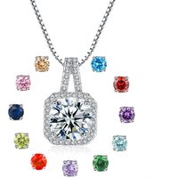 DDC31 High Quality Zirconia Fashion Pendant for Necklace Jewelry Gift 925 Sterling Silver Birthstones Pendant Charms for Women