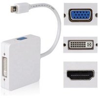 3 in 1 Mini DisplayPort to HD MI DVI VGA Adapter Male to Female Convert Gold-Plated Cord Compatible for MacBook Air Mac Mini Mic