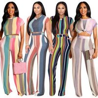Striped Knit Two Piece Summer Outfit
