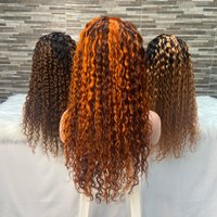 250% Density 13x4 Transparent Swiss Lace Frontal Wig Remy Hair 22 Inch Water Wave Colors Human Hair Wig for Black Women