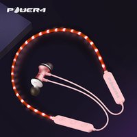 Hot sale led light usb cable lighted bluetooth headphones waterproof sport neck band bluetooth earphone