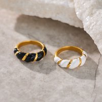 HOT SELLING BOHO FRENCH CROISSANT RING Dazan New INS 18k PVD Gold Plated Stainless Steel Vintage Christmas Surprise Gift Ring