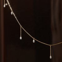 Top Selling Starry Necklace 0.55 CT Real Diamond Raindrop Drillhole Diamond 18k Solid Gold Diamond Necklace Manufacturer