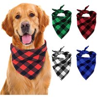 Wholesale Pet Fashion Plaid Pattern Ornament Accessories Collar Triangle Scarf Cat Dog Saliva Towel Dog Bandana
