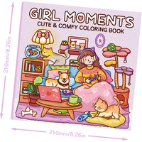 Girl Moments Coloring Book for Kids Adults and Teens Featuring Cute Cozy Daily Activities for Relaxation Cozy Spaces Coloring