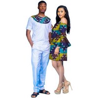 African Print Couples Clothing Set Dress Suit
