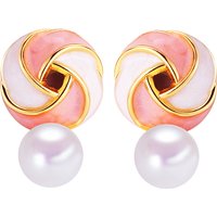 SHDIYAYUN S925 Silver Needle Cute Candy Colored Windmill Design Natural Freshwater Pearl Earrings